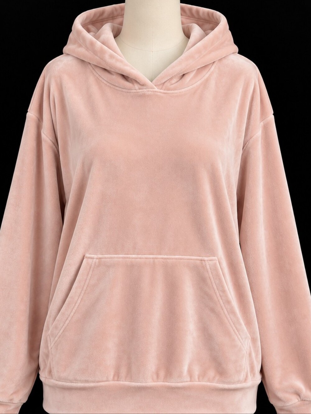 MyStyle Pink Velour Pullover Hoodie Soft Cozy Y2K💕